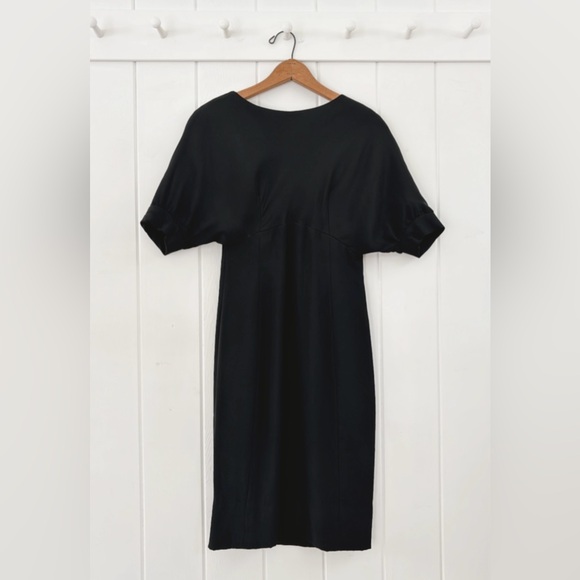 Vintage 1960s Teal Traina Dress Black Mod Unique Collectible Minimal Monochrome - Picture 2 of 16